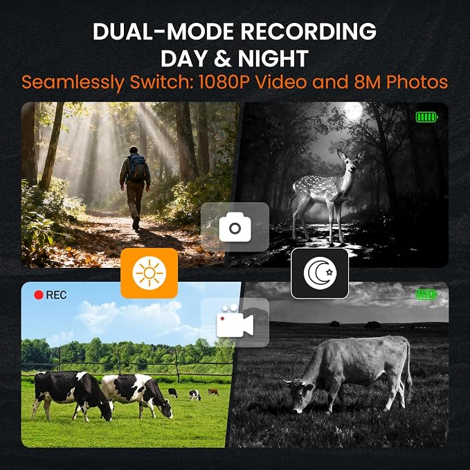 BIBIRE Night Vision Goggles, Head Mounted Night Vision Monocular 8X Digital - Image 3