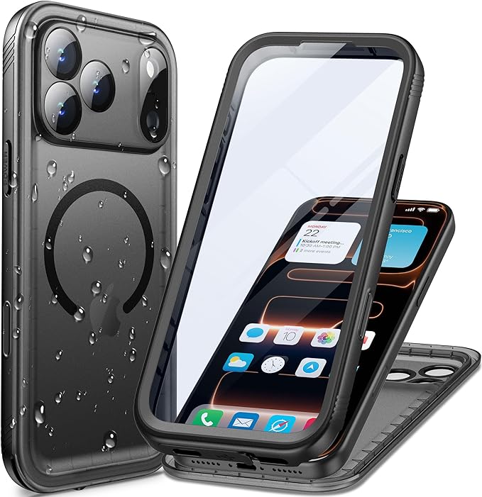 Cozycase for iPhone 17 Pro Waterproof Case Full-Body Bumper Shockproof by Cozycase