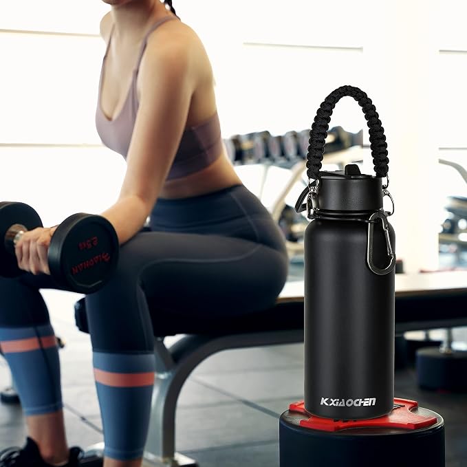 KXIAOCHEN Insulated Water Bottle, Stainless Steel Water Bottle, 2 Lids - Image 7