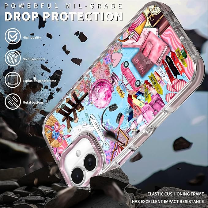 Case for iPhone 16 Plus, Cover Holiday Trip World Map Phone Case Design，for - Image 5