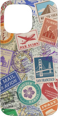 World Map Travel Passport Stamps Postage Stamp Case by Unknown