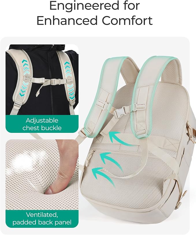 BAGSMART Travel Backpack Women, 15.6 Inch Carry On Backpack Flight Approved - Image 7