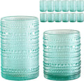 ZMOWIPDL Vintage Glassware Drinking Glasses Set of 12, Light Blue 12oz & 15oz by ZMOWIPDL
