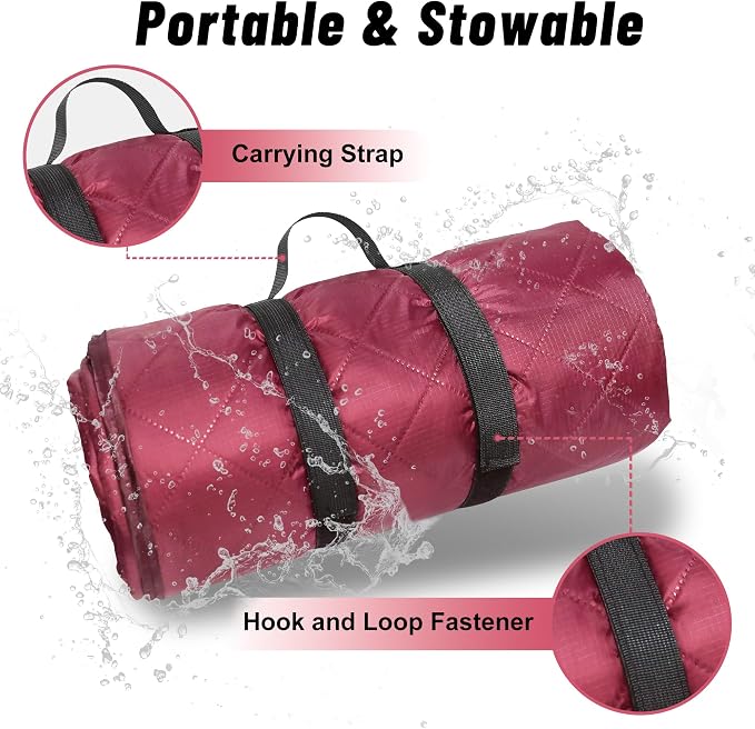 Waterproof Outdoor Blanket 82”X 55” Packable, Stadium Blankets - Image 4