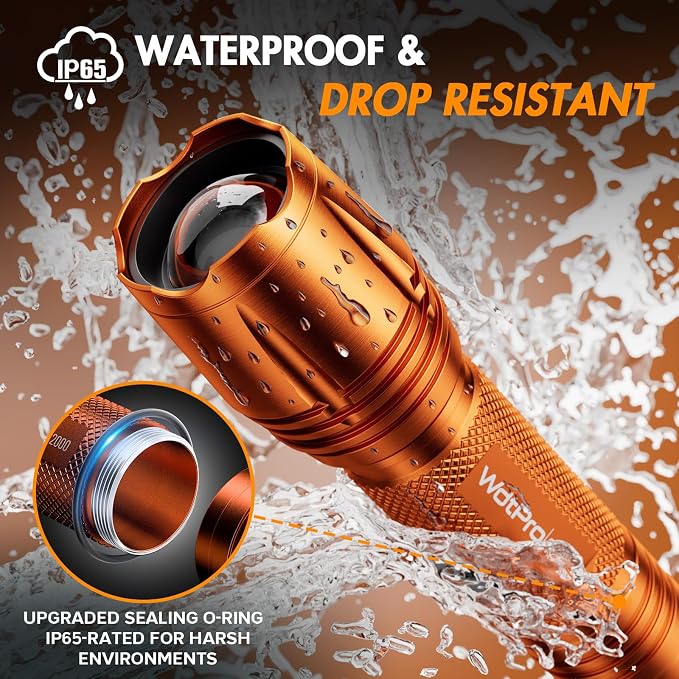 WdtPro LED Flashlight High Lumens SR2000 Pro, 4 Pack Brighter Tactical - Image 5