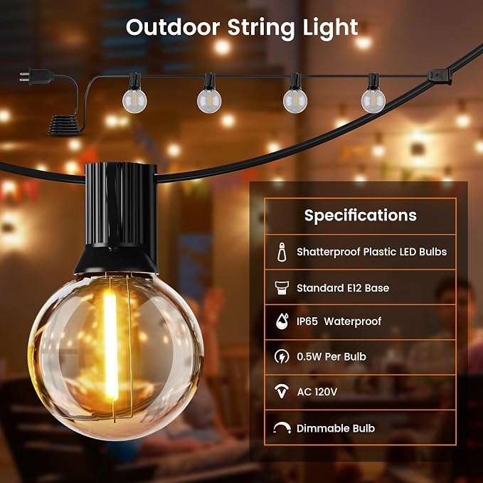OHLUX Outdoor String Lights, 150FT Patio Lights - Image 5
