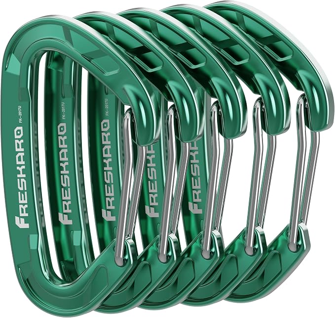 FresKaro 5pcs Nano Carabiner Clips, 8kN 1798lbs, Small Sturdy, Reliable by FresKaro