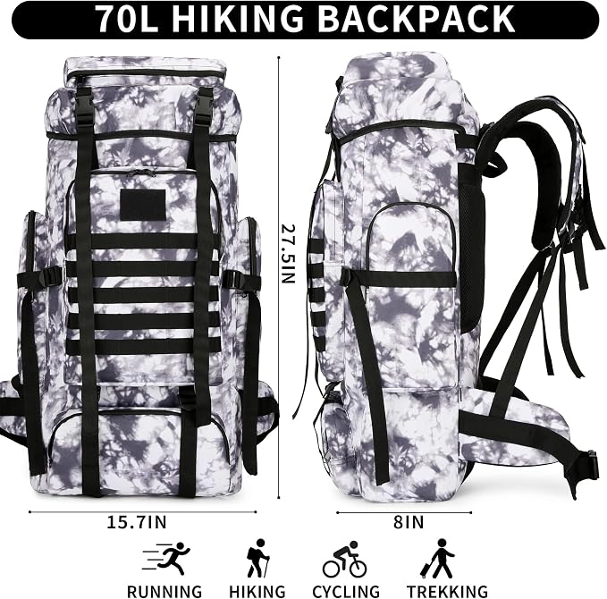 Hiking Backpack for Men 70L/100L Camping Backpack Military Rucksack Molle 3 - Image 2