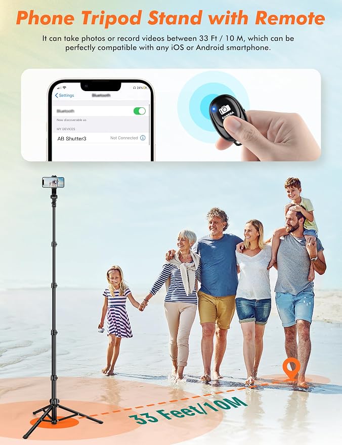 Nineigh 71" Tripod for iPhone, Phone Tripod Selfie Stick - Image 3
