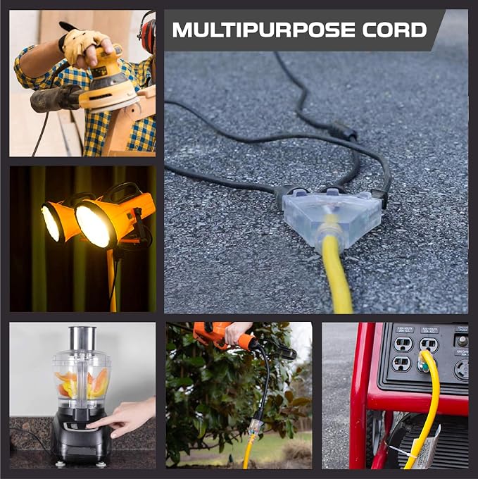 Iron Forge Cable 50ft Yellow Outdoor Extension Cord - Image 6