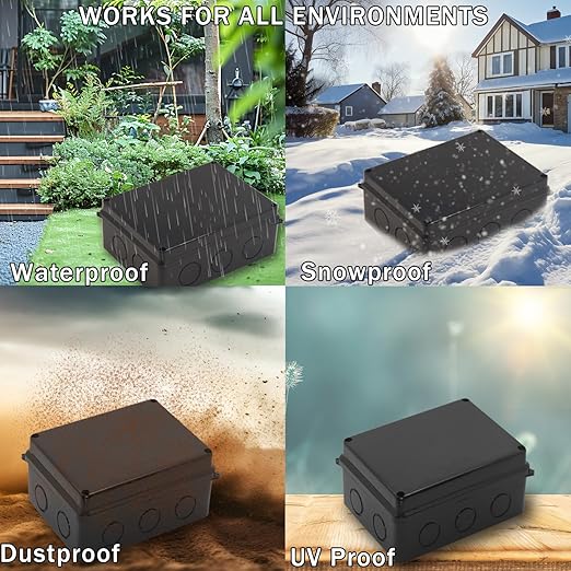 Junction Box, Reserved Holes Electrical Boxes Waterproof IP65 ABS Plastic - Image 6