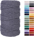 Gray Macrame Cotton Cord 4mm x 109 Yards by AestheticDesignforYou