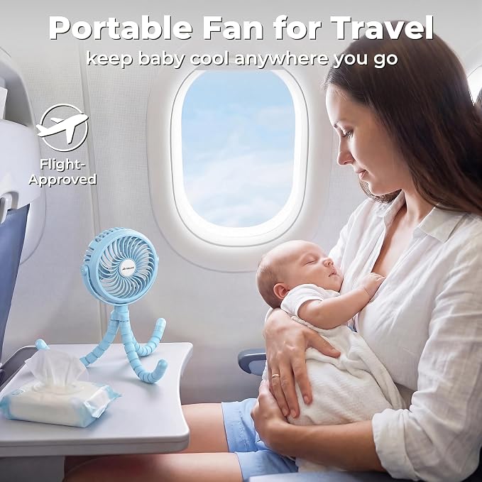 AMACOOL Battery Operated Stroller Fan, Baby Travel Essentials - Image 7