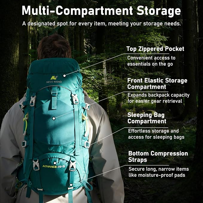 N NEVO RHINO 40L Internal Frame Hiking Backpack - Image 4