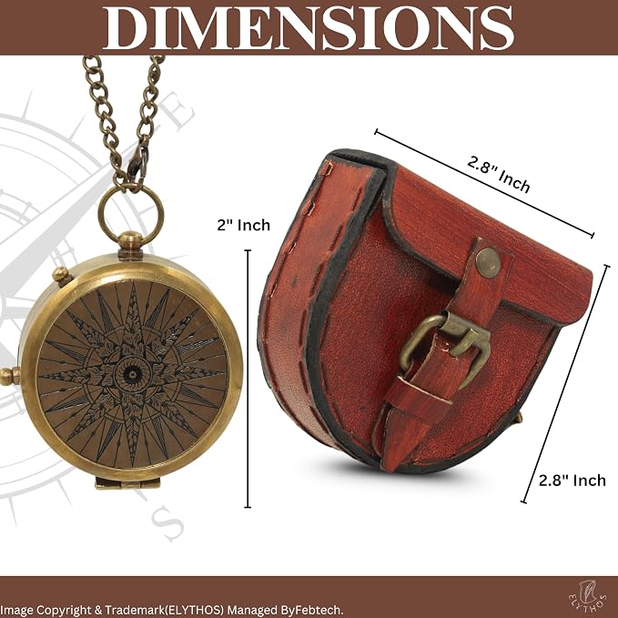 Handmade Brass Antique Compass - Image 6