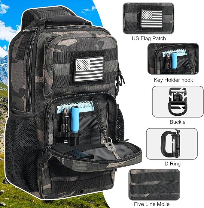 Rover Sling Pack Tactical Shoulder Sling Bag Backpack - Image 3