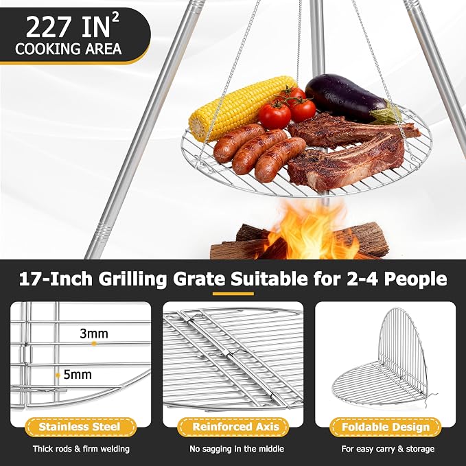 Stainless Steel Campfire Tripod - Image 5