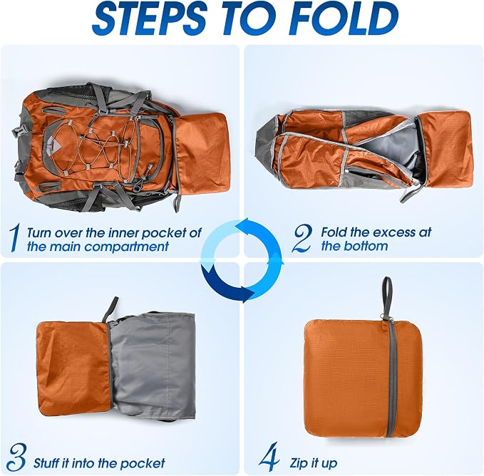 IGOLUMON Hiking Backpack 40L Packable Lightweight Camping Backpack Men Women - Image 8