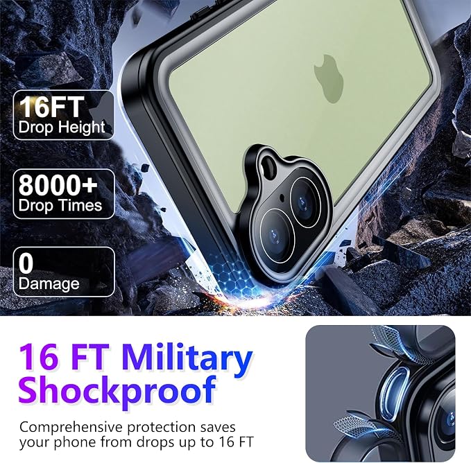 Temdan Compatible with iPhone 17 Case, Waterproof Built-in Screen & Camera - Image 3