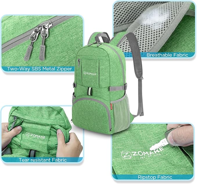 ZOMAKE Ultra Lightweight Packable Backpack 25L, Small Foldable Backpacks Hiking - Image 3