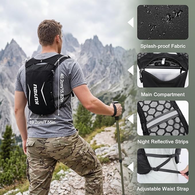 KUYOU Running Vest for Women & Men, Lightweight Hydration Backpack - Image 2