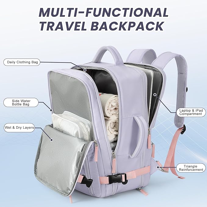 Beraliy Travel Backpack for Women, Airline Approved Backpack, Carry On Backpack - Image 3