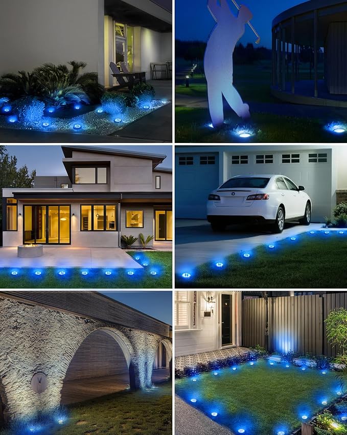 btfarm 16 Pack Solar Lights Outdoor, 8 LED Solar Ground Lights IP65 Waterproof - Image 7