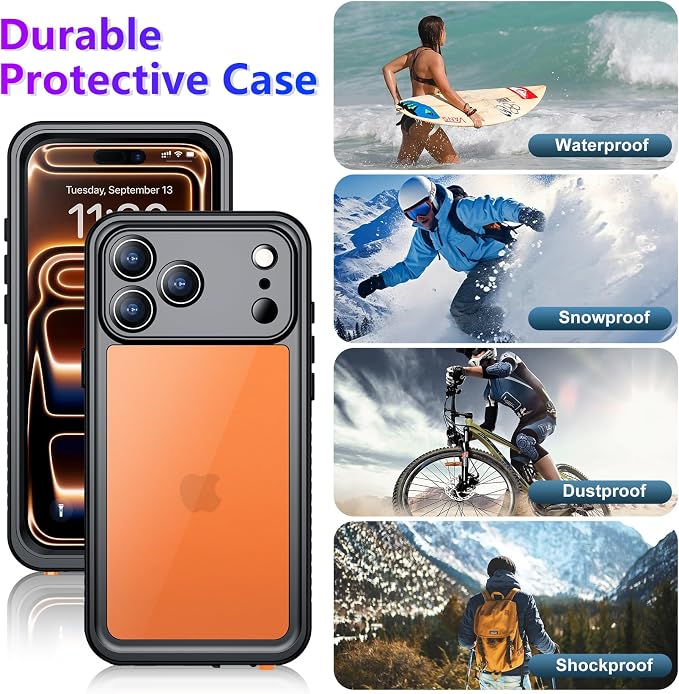 Temdan Compatible with iPhone 17 Pro Max Case, Waterproof Built-in Screen & - Image 7