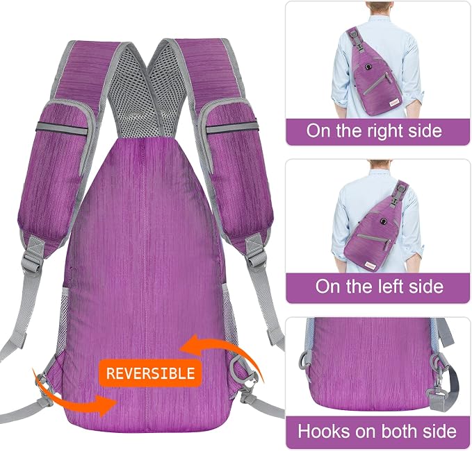 ZOMAKE Sling Bag, Small Crossbody Sling Backpack, Water Resistant Shoulder - Image 5