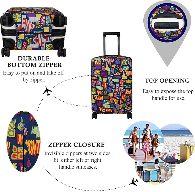 Explore Land Travel Luggage Cover Suitcase Protector Fits 23-26 Inch Case - Image 3