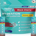 Electrolyte Powder Sugar-Free Hydration Packets Black Cherry HydroMATE 16 Sticks by HydroMATE