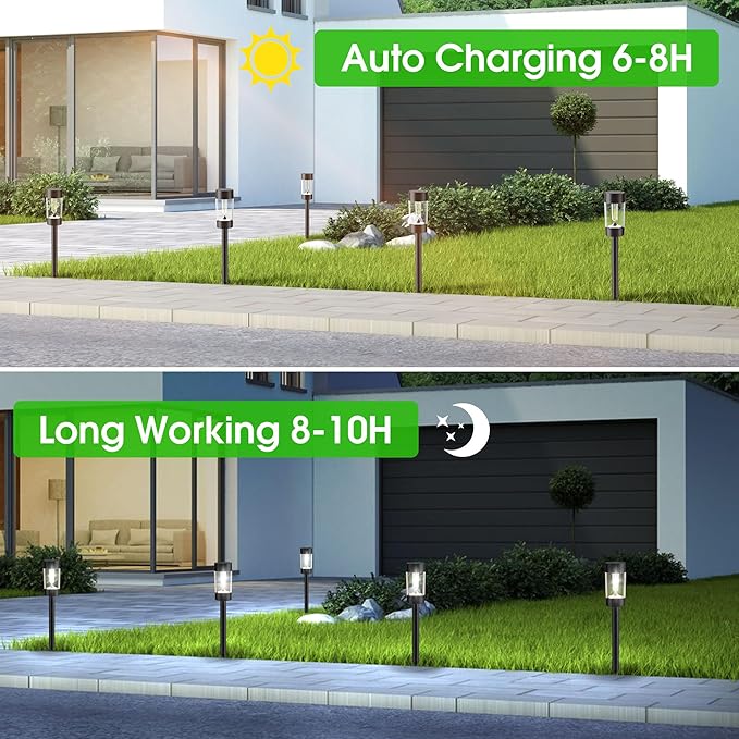 Eyrosa Solar Lights Outdoor, 12 Pack Waterproof Solar Landscape Lighting - Image 7