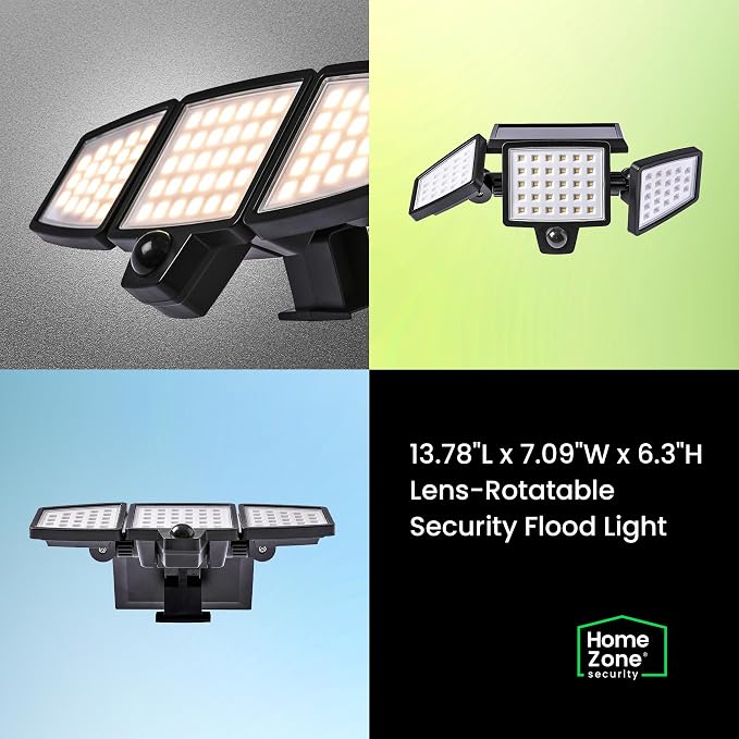 Home Zone Security 2 Packs Solar Flood Lights Outdoor Motion Sensor 120 Degrees - Image 6