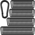 100 Pack 2.36" Spring Snap Hook Carabiners, M6 Galvanized Steel Black Small by SEUNGCH