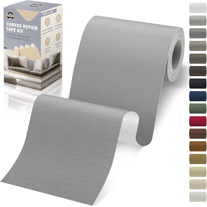 OAZ 4 x 79 inch Canvas Repair Patches Canvas Fabric Patch Self-Adhesive Canvas by OAZ