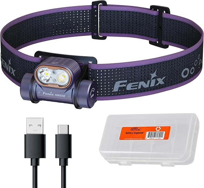 Fenix HM55R Rechargeable Headlamp, 1200 Lumen Spotlight Floodlight & Red Light by Fenix