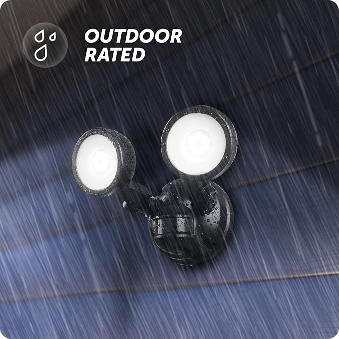 GLOBE Electric 10W Twin Head Motion Sensor LED Flood Light, 1000 Lumens - Image 2