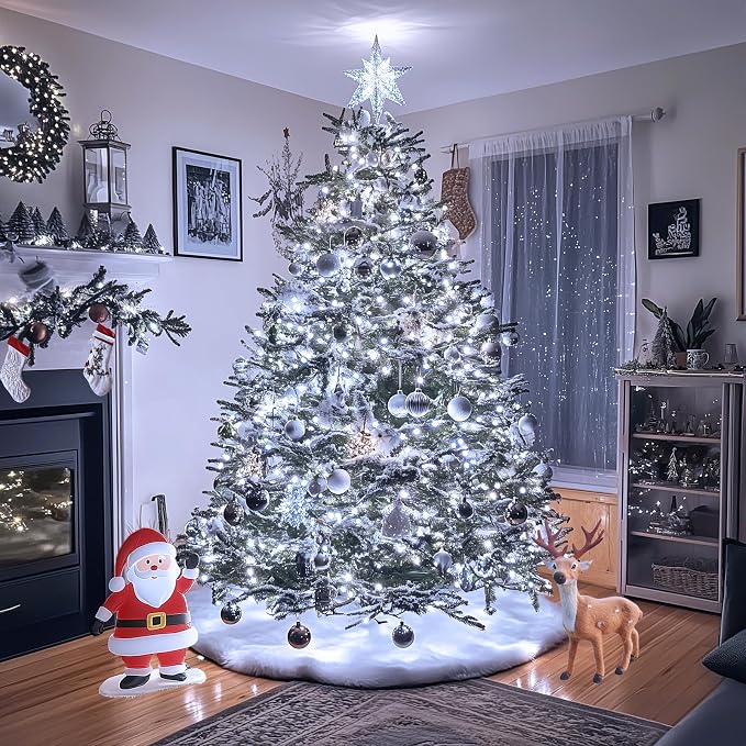 JMEXSUSS 300 LED White Christmas Lights, Outdoor Indoor, 8 Modes, Waterproof - Image 3
