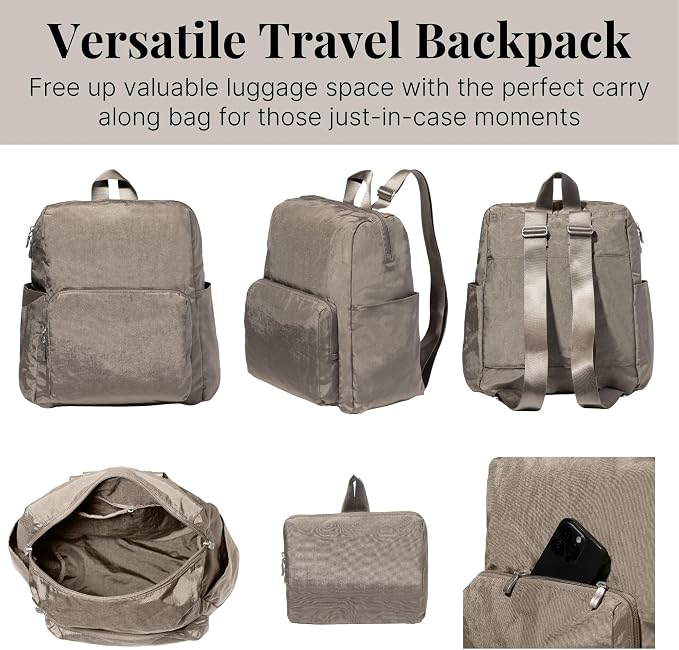 Baggallini Women's Carryall Packable Backpack, Sterling Shimmer - Image 5