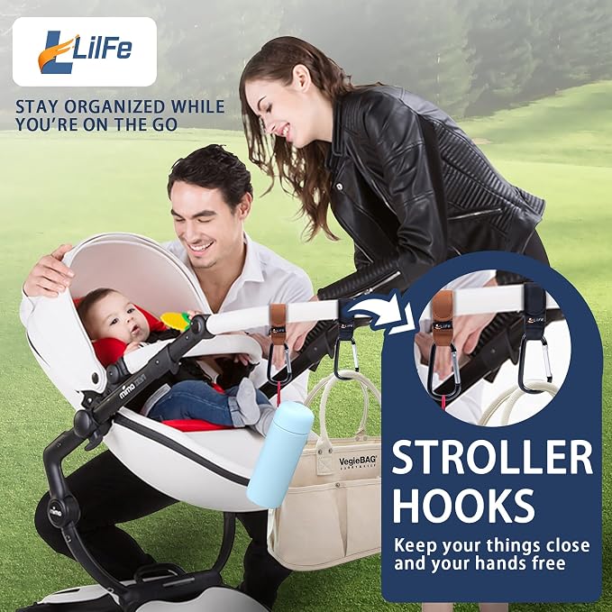 4 Pack Baby Stroller Hooks for Hanging | Multipurpose Stroller Straps - Image 5