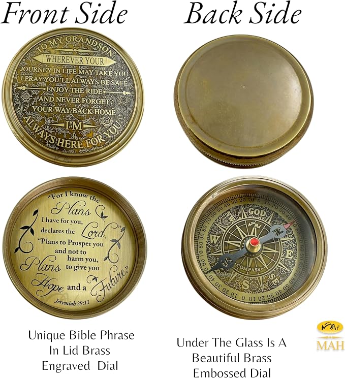 Brass Compass Gift to My Son Never Forget I Love You, Sentimental Keepsake from - Image 6