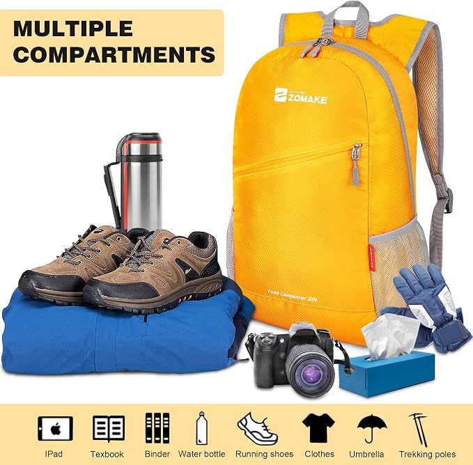 ZOMAKE Lightweight Packable Backpack 20L, Foldable Backpacks Small Daypack - Image 3