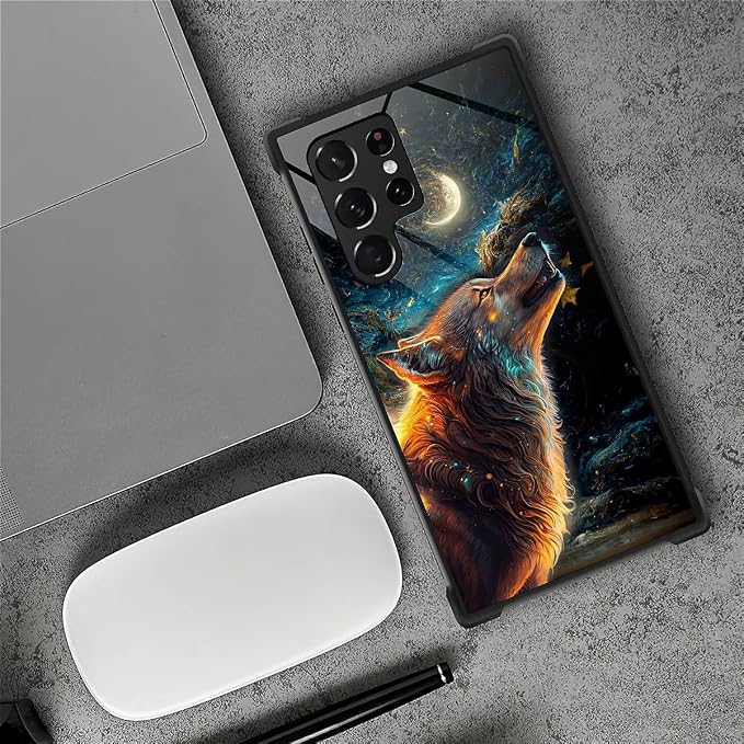 for Samsung Galaxy S22 Ultra Case, Star Cave Hungry Wolf Pattern Graphic Design - Image 6