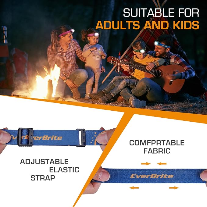 EverBrite Rechargeable Headlamp, 2 Pack Kids Headlamp - Image 8