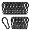 Small Carabiner Clip Hook, 2.36 inch 25 pcs Black Heavy Duty Spring Snap Hook by KINLINK