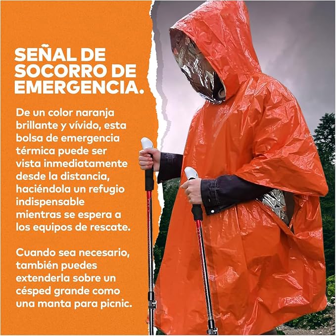 Outdoor Insulated Survival Kits-Emergency Blankets, 1 Emergency Sleeping Bag - Image 6