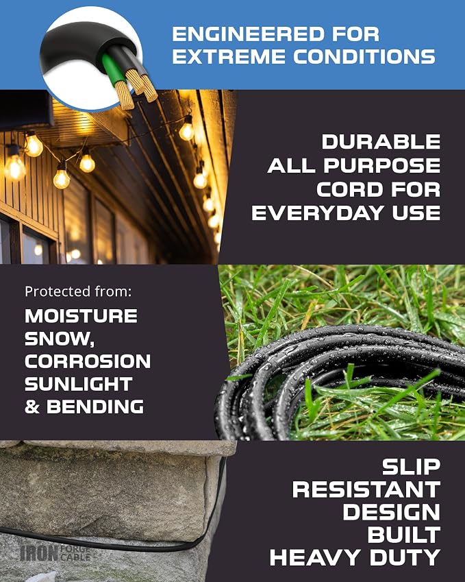 Iron Forge Cable 75 Ft Black Extension Cord - Image 4