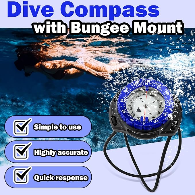 Scuba Dive Compass, Waterproof 5ATM Marine Navigation Wrist Compass - Image 2