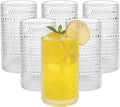 Vintage Hobnail Drinking Glasses Set of 6, 16 oz Large Capacity Embossed Clear by Unknown