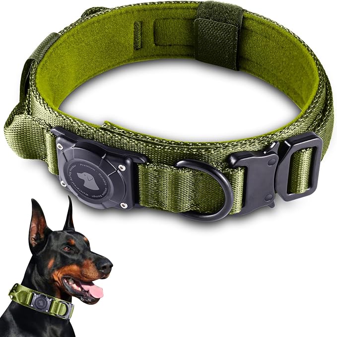 2026 Upgrade Waterproof AirTag Dog Collar, Military Tactical Dog Collar by ODOKELE